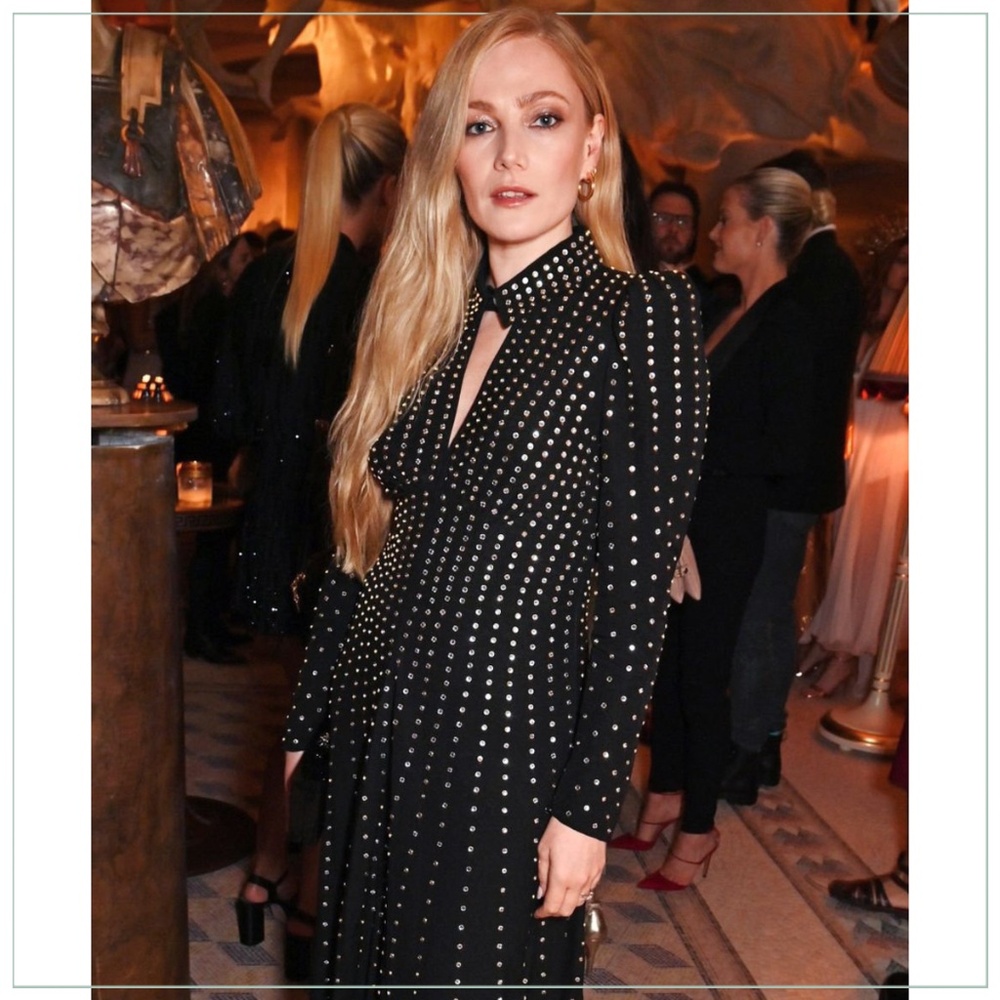 $3900 New Temperley London Crystal-Studded Dallas Runway Dress